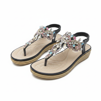 Sandales Plates Á Strass
