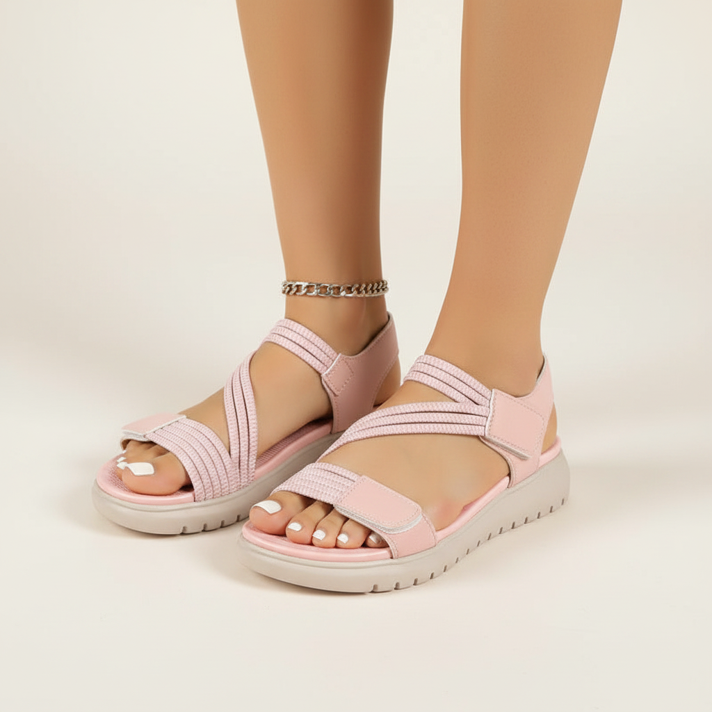 Sandales Rose - fond studio