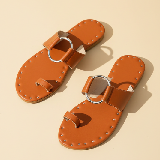 Sandales orange, vue de dessus